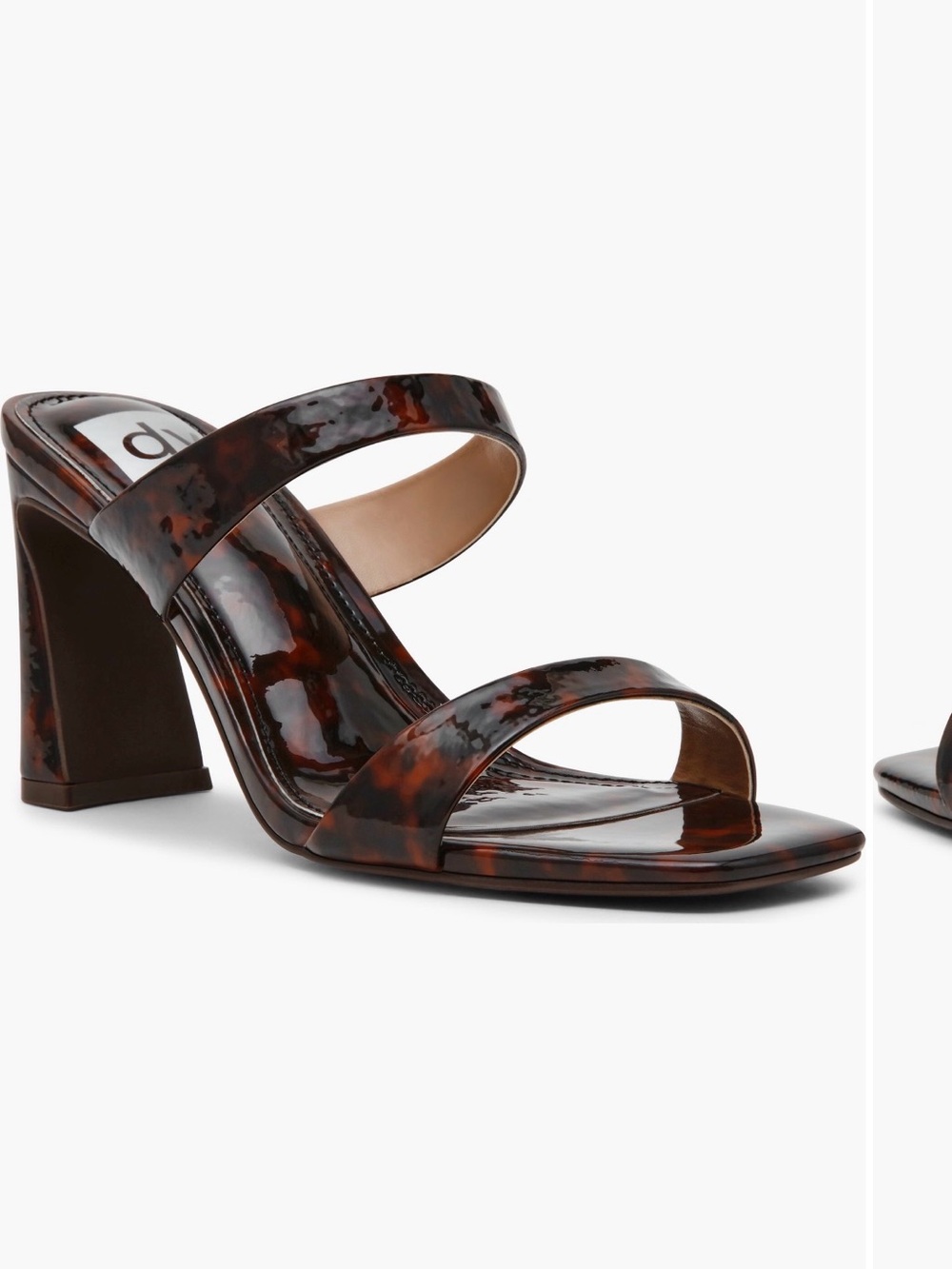 NWT in box - DV Dolce Vita Tortoiseshell Two-Strap High Heel Sandal sz 7.5